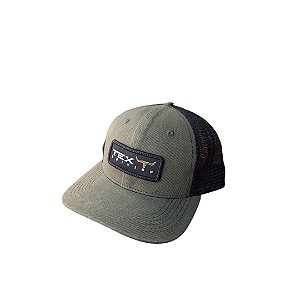 BONÉ TEX VERDE MILITAR LOGO PRETO