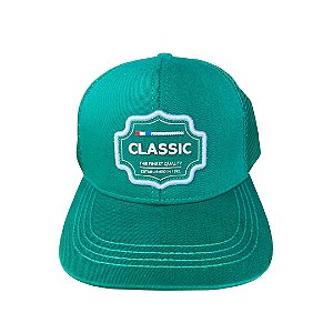 BONÉ CLASSIC VERDE LOGO BRANCO DET