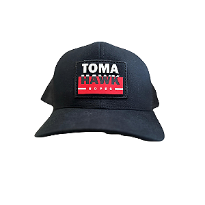 BONÉ TOMAHAWK PRETO LOGO BRANCO/VERMELHO