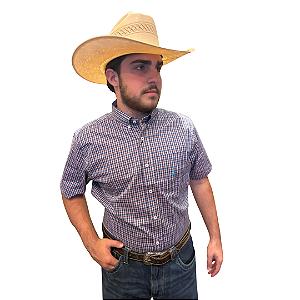 CAMISA M/C AUSTIN WESTERN 09 ROXO/ROSA