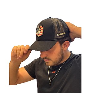 BONÉ AUSTIN WESTERN PRETO LOGO USA