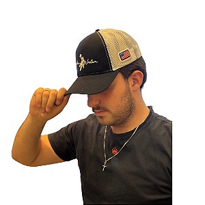 BONÉ AUSTIN WESTERN PRETO LOGO USA