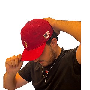 BONÉ AUSTIN WESTERN SOFT VERMELHO LOGO BEGE