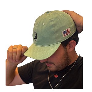 BONÉ AUSTIN WESTERN SOFT VERDE CLARO LOGO PRETA