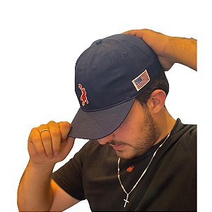 BONÉ AUSTIN WESTERN SOFT AZUL LOGO VERMELHA