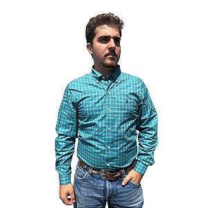 CAMISA M/L A W AZUL CLARO/PRETO/VERMELHO