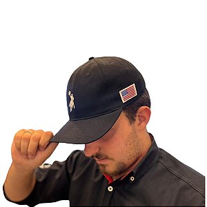 BONÉ AUSTIN WESTERN SOFT PRETO LOGO BRANCA
