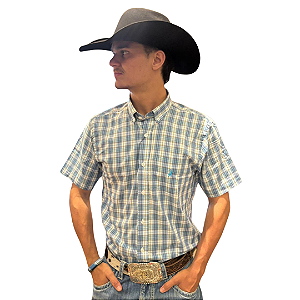 CAMISA M/C AUSTIN AZUL XADREZ
