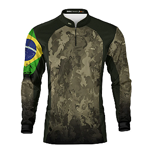 CAMISETA UV BRK C02034 CAMUFLADA BANDEIRA DO BRASIL