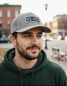 BONÉ AUSTIN WESTERN TELA CINZA LOG GRAFIT