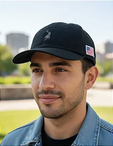 BONÉ AUSTIN WESTERN SOFT PRETO LOG CINZA