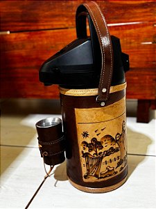 GARRAFA COURO MARROM FAZENDINHA  LATERAL