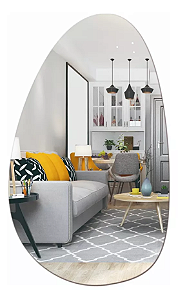 Espelho 100x70 Grande Decorativo Orgânico Com Bordas Lapidadas
