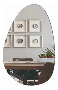 Espelho Decorativo Orgânico 120x80 Grande 8mm Lapidado Sem Moldura Fita Dupla Face Com Led