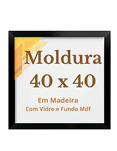 Moldura 40x40 Com Vidro Quadro Parede Foto Arte Poster