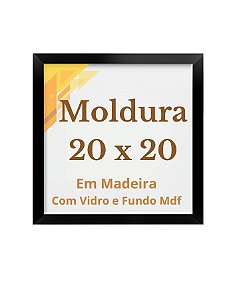 Quadro 20x20 Com Vidro Moldura Madeira Foto Imagem