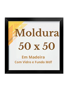 Quadro 50x50 Moldura Decorativa Com Vidro Poster Foto