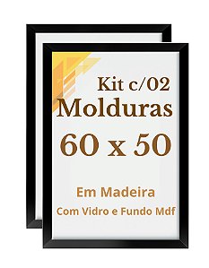 Kit Com 02 Quadros 60x50 Ou 50x60 Com Vidro Foto Imagem