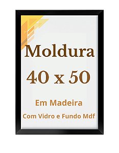Moldura Decorativa 50x40 Para Foto Com Vidro Quadro 50x40