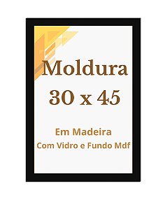 Moldura 30x45 P/ Parede Com Vidro Quadro 45x30