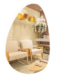 Espelho Decorativo Orgânico 120x80 Grande E Moderno Lapidado