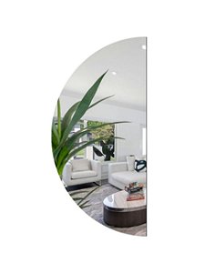 Espelho Meia Lua 80x40 Moderno Banheiro Lavabo Quarto