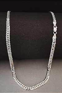 Corrente Grumet Dupla - 5.5mm - 32.8g - 70cm - Prata Italiana 925