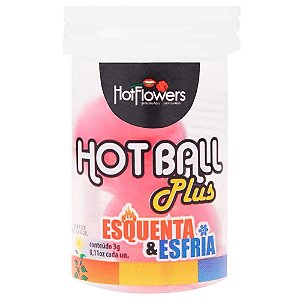 Hot Ball Plus Bolinha Lubrificante Base Gelatinosa Efeito Esquenta e Gela - Hot Flowers - 2 Und