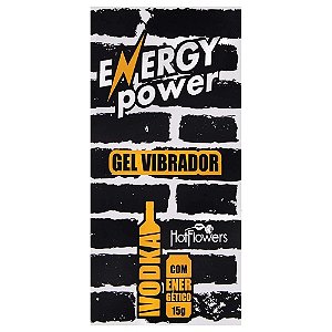 Gel Beijável Energy Power com Efeito de Vibração Sabor Vodka com Energético  - Hot flowers 15g