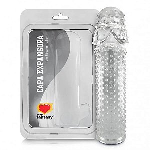 Capa Peniana Expansora Feita em Silicone com Texturas Massageadoras 16cm - Sexy Fantasy
