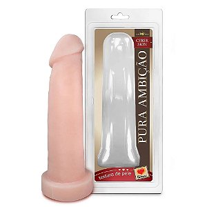 Pura Ambição - Capa Peniana em Formato de Pênis em Cyberskin com Glande Definida 20x5,5cm - Sexy Fantasy