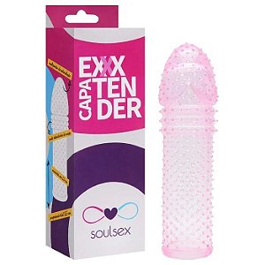 Capa Peniana com Anel Prolongador e Textura Massageadora - Silicone Colors - 15cm - Soulsex