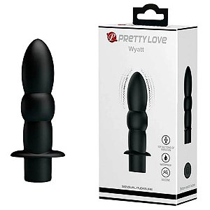 Plug Anal Wyatt em Silicone com 10 Modos de Vibração Disponível em 2 Cores - 11,5 X 2,7cm - Pretty Love