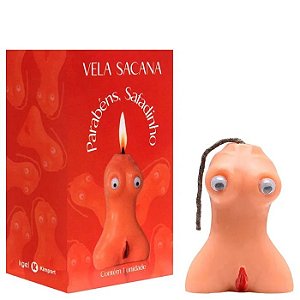 Vela Sacana Parabéns Safadinho em Formato de Vagina - Kgel