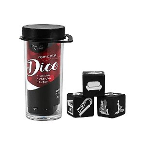 Dados Eróticos Dice Romantic com Fetiche, Posição e Lugar - Contém 3 Dados - Diversão ao Cubo