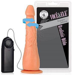 Prótese Explorer em Forma de Pênis Crescente com Rotação e Ventosa Cor Bege - 20,7 x 4 cm - Você & Ele - Adão e Eva