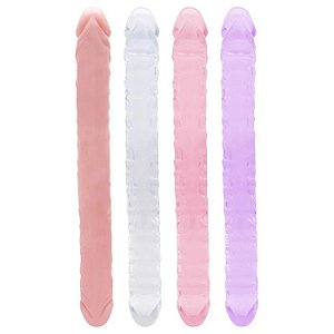 Pênis Realístico Duplo em Silicone Disponível em 4 Cores - 33 X 3,2Cm - Sexy Import