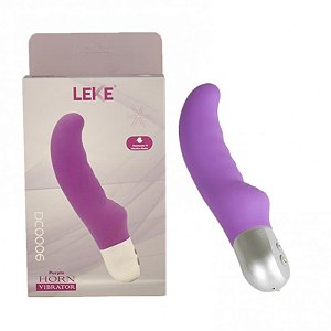 Vibrador Estimulador de Clitóris e Ponto G Recarregável em Silicone com 10 Modos de Vibrações - 9 x 3,4 cm - Leke Horn Vipmix