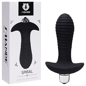 Plug Anal Estimulador de Próstata em Silicone com Vibração Única e Potente -  10 x 3.2 cm - S-Hande Spiral Sexy Import