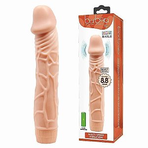 Bob Prótese Realística com Glande Vibração Multivelocidade Linha Barbara - 22,5X4cm - Baile