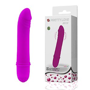 BECK Vibrador Feminino Estimulador de Ponto G em Silicone e 10 Níveis de Vibração - Roxo - Pretty Love