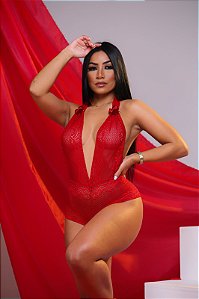 Body Vitória - Body Sexy Em Renda Sem Bojo