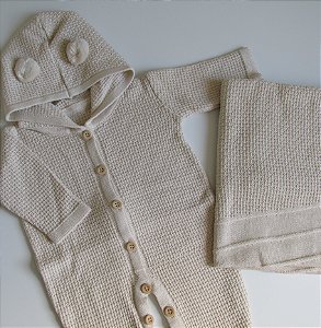 Saída Maternidade Baby Urso - Bege