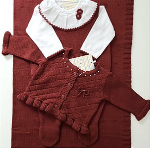 Saída Maternidade Baby Lívia - Vermelho Bordo