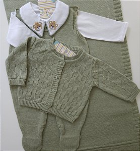 Saída de Maternidade Baby Benjamin - Verde Mescla