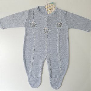 Macacão Mila Bordado - Azul Salina