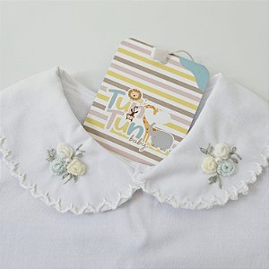 Body Bordado Manga Fru Fru -Amarelo