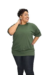 Camiseta Plus Size Verde Musgo