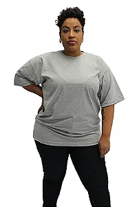Camiseta Plus Size Cinza Mescla