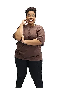 Camiseta Plus Size Marrom